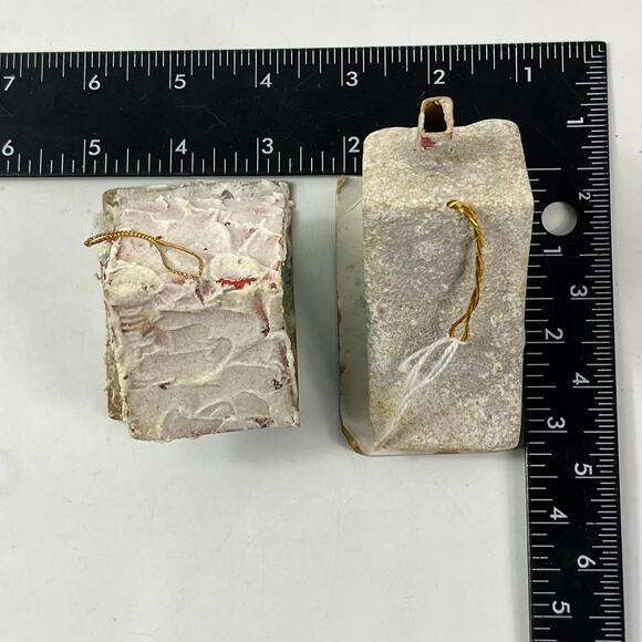 Vtg Japan Glitter House Ornaments Lot of 2 Cardboard Putz Style Christmas Decor - Picture 12 of 13